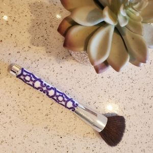 Sonia Kashuk Kabuki Face Brush Makeup Cosmetic White Blue Silver Print Preppy